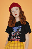 Tasarım Sonic The Hedgehog Shadow Baskılı Unisex Çizgi Film Çocuk Tişört (1-12 Yaş)