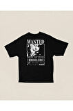 Wanted Anime Karakter Roronoa Zoro Baskılı Unisex Oversize Tişört