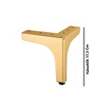 Koldoor Minerva Metal Altın Mobilya Ayağı Ayarlı Koltuk Chester Baza Ayağı 17,5 Cm 4 Adet
