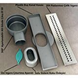 KOLDOOR Sukar Line 4P Duş Kanalı Plastik Kasa Paslanmaz Izgara Süzgeç Ø50 Çıkış 40 Cm 1154-100450-02