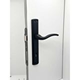 KOLDOOR Trim Mat Siyah Lüx Aynalı Oda Kapı Kolu 4 Takım