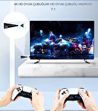 Android Game TV Stick 64 GB Hediye Hazıfa Kartı 2 Kablosuz Oyun Kolu Retro Game Stick Nostalji Oyun Konsolu