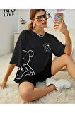 malkoçbey korsan ayı baskılı oversize unisex basic t-şihirt