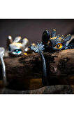Dragon Yüzük Çocuklar Için Gümüş Ve Koyu Renk Ejderha Yüzükleri - How To Train Your Dragon Film