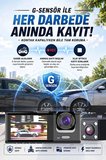 WiFi 1080p 3 Kameralı Araç İçi Kamera LCD Ekranlı Gece Görüşlü G Sensörlü Geniş Açılı