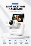  4K Ultra HD Hareketli Ekranlı Profesyonel Aksiyon Kamerası Manyetik Tutuş Flip Ekran Full Aparat