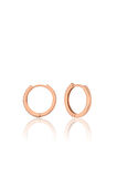 925 ayar Gümüş Yarım Tur Zirkon Taşlı 15 mm Halka küpe-Rose