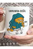 Kahve Içen Kedi Tasarımlı Umrumda Değil Kupa Bardak