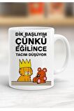 Dik Başlıyım Baskılı Kupa Bardak - Resimli Kupa Bardak - Hediyelik Bardak - Bardak Baskı