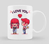 Sevgililer Günü I Love You Baskılı Kupa Bardak