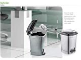 Polytime Pedallı Basmalı 6 Litre Çöp Kutusu Kovası - Çıkarılabilir İç Kovalı - Krem - 28 x 22 x 22 Cm