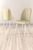 Daisy MDF Beyaz Açılabilir 80x132 Cm 4 Sandalyeli Mutfak Masası Takımı