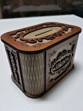 ahşap tip box,tip kutusu,bahşiş kutusu,kumbara,anahtarlı,kilitli