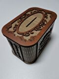 ahşap tip box,tip kutusu,bahşiş kutusu,kumbara,anahtarlı,kilitli