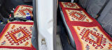 Reversible Oto Koltuk Kilim Seti • 3 Parça • Makine Dokuma • Akrilik & Polyester • Saçaklı