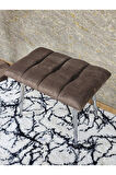 Krom Sivriltme Ayaklı 60 cm Puf Bench - Puf - Bench - Oturak - Mutfak Oturağı - Antre Oturağı Kahverengi Renk 60 x 40 Boyut/Ebat