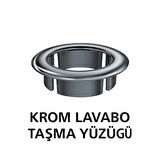 Parlak Krom Görünümlü Lavabo Taşma Yüzüğü - Dayanıklı Metal Evye Taşma Halkası 1 Adet