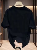 the kethen Baskılı Oversize Bisiklet Yaka T-shirt - Siyah