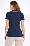 the kethen Triko Kumaş Yakalı Düğmesiz Açık Yaka Fitilli Kısa Kollu Regular Fit Tişört T-shirt - Lacivert