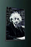 Albert Einstein Cam Tablo | Bilim ve Zeka Temalı Duvar Dekoru | 4mm Temperli Kırılmaz Cam | Ofis ve Ev Dekorasyonu İçin Modern Tasarım | Ücretsiz Kargo