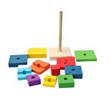 Ahşap Geometrik Sıralama Kulesi Puzzle
