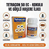 Tetracon 50 EC 50 mL – Kokulu Genel Haşere İlacı | Sivrisinek, Hamam Böceği, Karasinek, Pire, Kene, Tahtakurusu & Böcek Mücadelesi