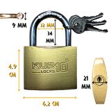 Kupa Asma Kilit Sarı 63 mm. - 3 Anahtarlı