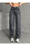 KADIN SİYAH KAR YIKAMA BOLPAÇA JEANS KOT PANTOLON