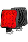 16 LED 12-24 Volt Kırmızı Spot Far Oto Çalışma Lambası ATV Kamyon Tır Traktör Offroad