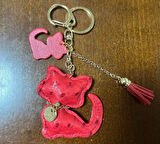 Kırmızı Kedi Şeklinde Çanta Süsü Charm