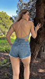 Maison La Femme Gri Cut Out Detaylı Büzgülü Bodysuit Mayo