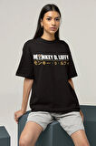 Anime Karakter Monkey D Luffy Baskılı Unisex Oversize Tişört