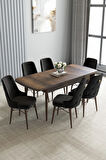 Calvin Beyaz Mermer Desen 80x132 MDF Açılabilir Mutfak Masası Takımı 4 Sandalye, 1 Bench