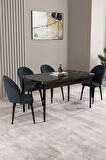 Ikon Meşe Desen 80x132 MDF Açılabilir Mutfak Masası Takımı 4  Sandalye