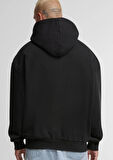 Siyah Kanguru Model Oversize Kalıp Erkek Sweatshirt