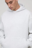Gri Hoodie Model Oversize Battal Kalıp Erkek Spor Sweatshirt