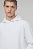 Beyaz Hoodie Model Oversize Battal Kalıp Erkek Spor Sweatshirt