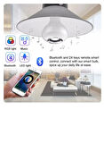 Bluetooth Hoparlör Led Akıllı Ampul Lamba 12 Renk Kumandalı Beyaz bBuetooth