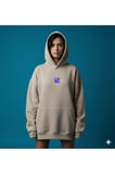 Lenithra Las Vegas Sırt Baskılı Unisex Oversize Hoodie Bej / L