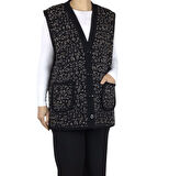 KADIN ÖNÜ DÜĞMELİ CEPLİ KALIN KIŞLIK KISA YELEK