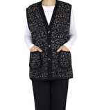 KADIN ÖNÜ DÜĞMELİ CEPLİ KALIN KIŞLIK KISA YELEK