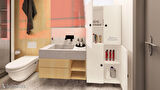 ZerkaConcept Minto Mdf 4 Raflı Çok Amaçlı Mutfak Banyo Ayakkabılık Dolap 50cm