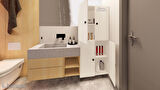 ZerkaConcept Minto Mdf 4 Raflı Çok Amaçlı Mutfak Banyo Ayakkabılık Dolap 70cm