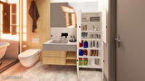 ZerkaConcept Gris %100 Mdf 6 Raflı Çok Amaçlı Mutfak Banyo Ayakkabılık Dolabı 50 CM