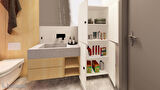 ZerkaConcept Mut Mdf 4 Raflı Çok Amaçlı Mutfak Banyo Ayakkabılık Dolap 60cm