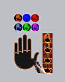 176 LED li Amber Trafik Uyumlu Sinyal Işığı - El Hareketiyle Kontrol