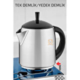Inox Demlik 900 Ml Paslanmaz Çelik Semaver Çay Makine Demliği  720845