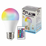 Rgb Uzaktan Kumandalı Led Lamba Ambiyans Aydınlatma Renk Değiştiren Ampul Led Işık