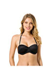 Kadın Siyah Boyundan Geçmeli Dolgulu Sütyen
