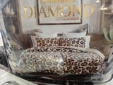 Merinos Diamond Kürk Leopar Desen Comforter Set, Çift Kişilik Yorgan Seti (220x240)